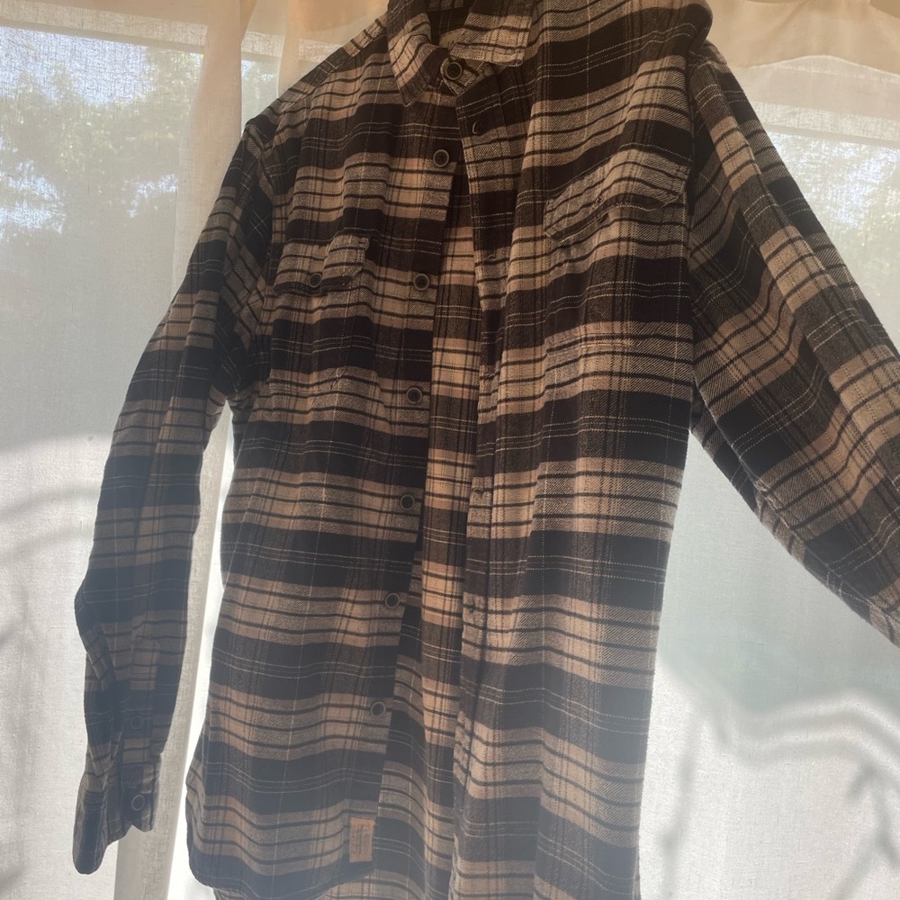 Black and White Plaid Button-Up Shirt